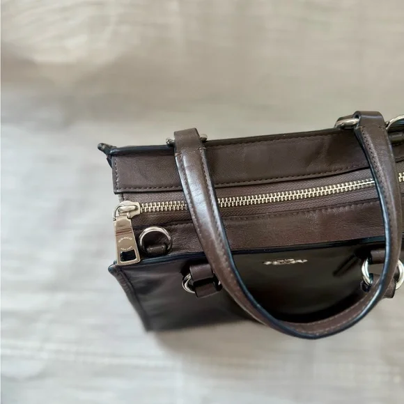 Coach Dark Brown Leather Crosby Carryall - Picture 8 of 10